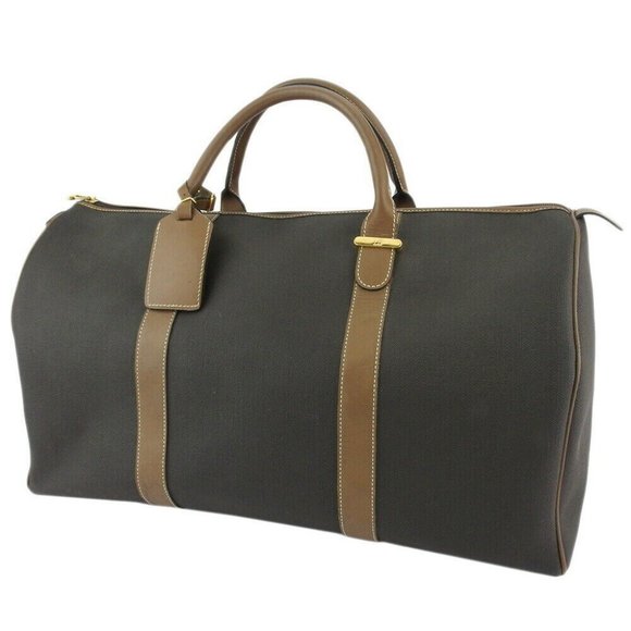 dunhill Boston bag herringbone PVC  leather Auth T19136 - Picture 1 of 9